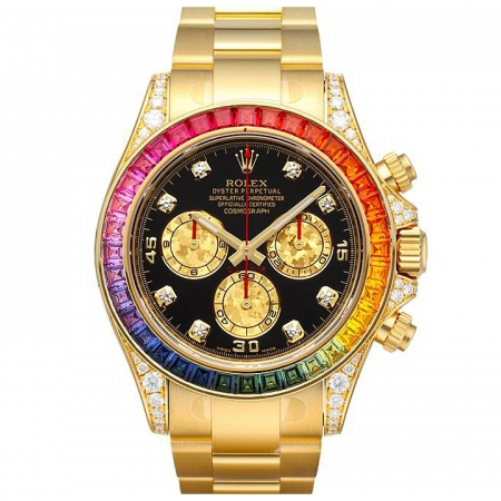 Rolex Daytona Rainbow Diamond Gold Stainless Steel 40 mm, diamond