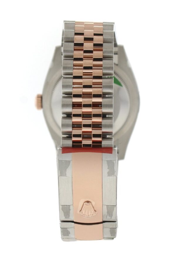 Datejust 36 White Mother-of-Pearl Set with Diamonds Dial Fluted Rose Gold Two Tone Jubilee Watch 126231 NP