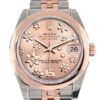 Datejust 31 Pink Raised Floral Motif Dial 18K Rose Gold Two Tone Jubilee Ladies Watch 178241