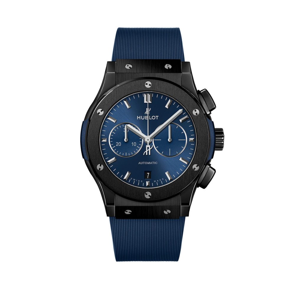 Hublot Classic Fusion Ceramic Blue Chronograph Ref# 541.CM.7170.RX