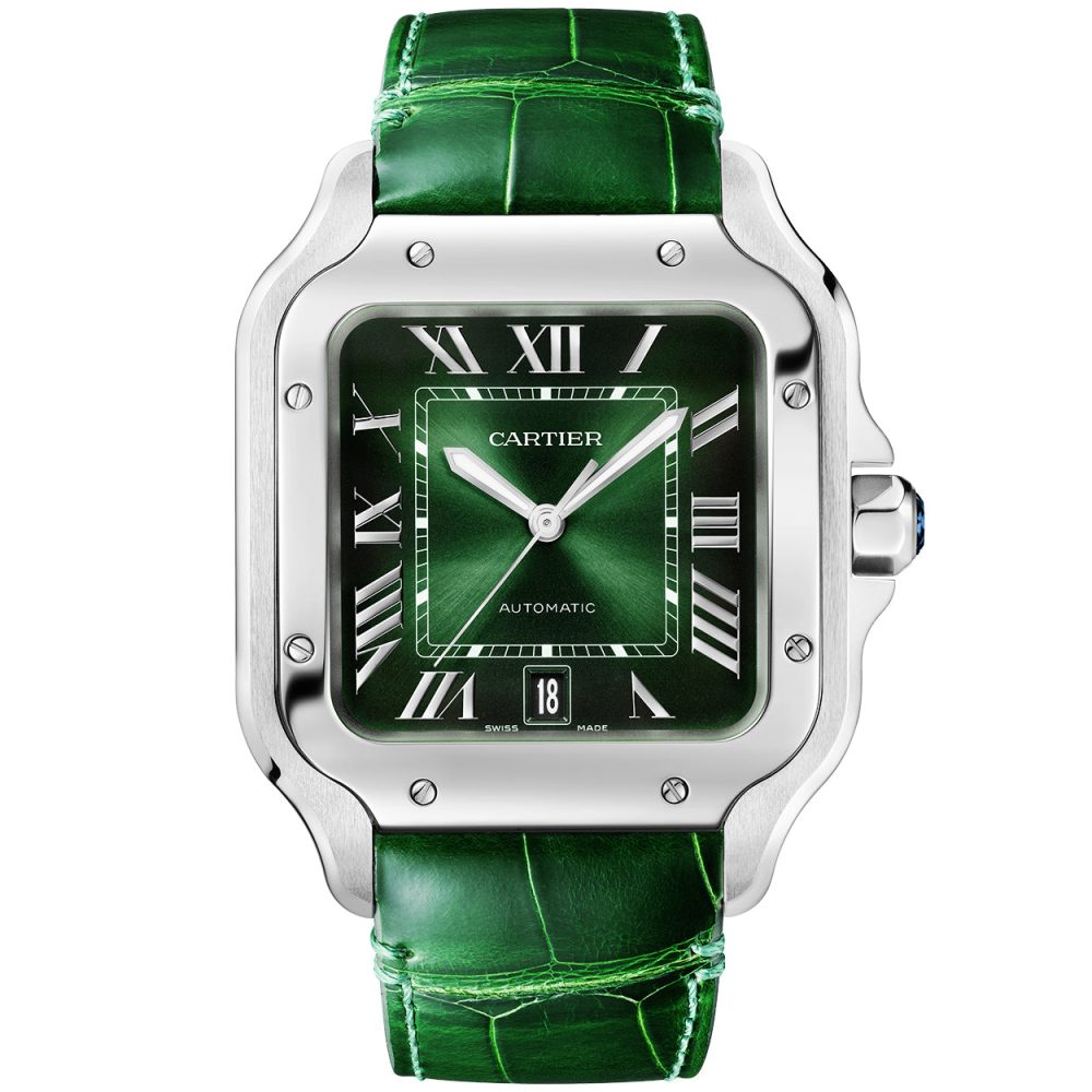 Santos de Cartier Large Smoky Green Dial Automatic Bracelet/Strap Watch