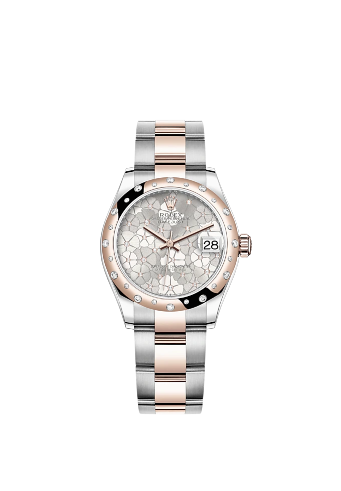 Rolex Datejust 31mm, Oystersteel and 18k Everose Gold with Diamonds, Ref# 278341rbr-0031