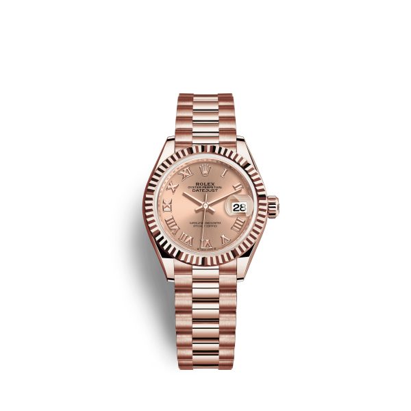 Rolex Lady-Datejust 28, 18k Everose Gold, Ref# 279175-0027