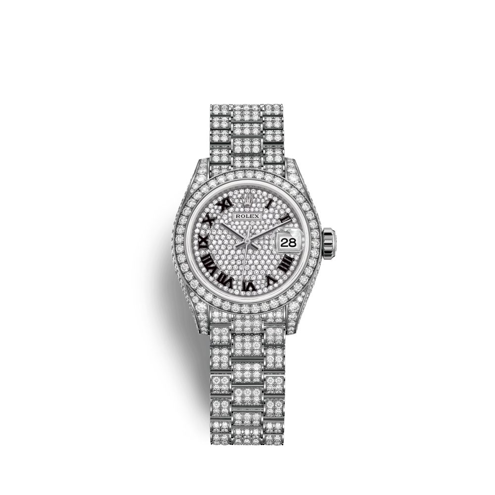 Rolex Lady-Datejust 28, 18k White Gold, Ref# 279459RBR-0001