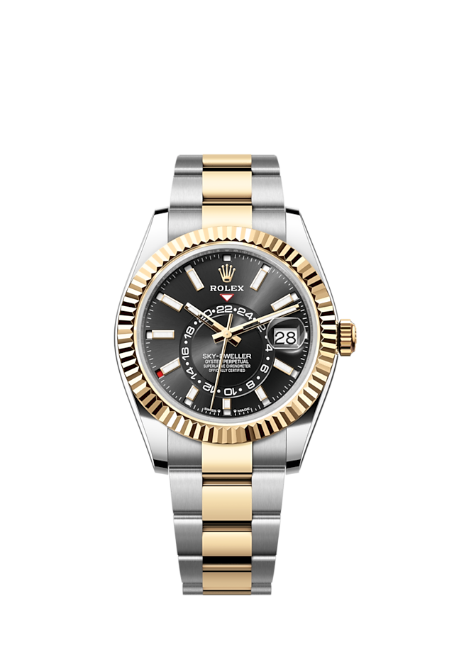 Rolex Sky-Dweller, 42mm, Oystersteel and 18k Yellow Gold, Black, Oyster, Ref# 336933-0003