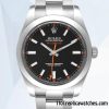 1:1 Replica Rolex Milgauss 116400BKSO Rolex Calibre 2813 Men's Silver-tone Black Dial